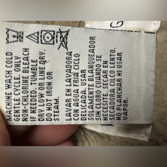 Vintage 90s White Stag Deer Print Fleece Jacket Womens L Sherpa Lined Hooded - Picture 7 of 9